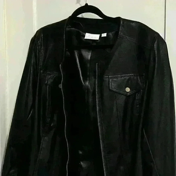 Belle by Kim Gravel Women's Jacket Sz 1X Faux Leather - Picture 1 of 3